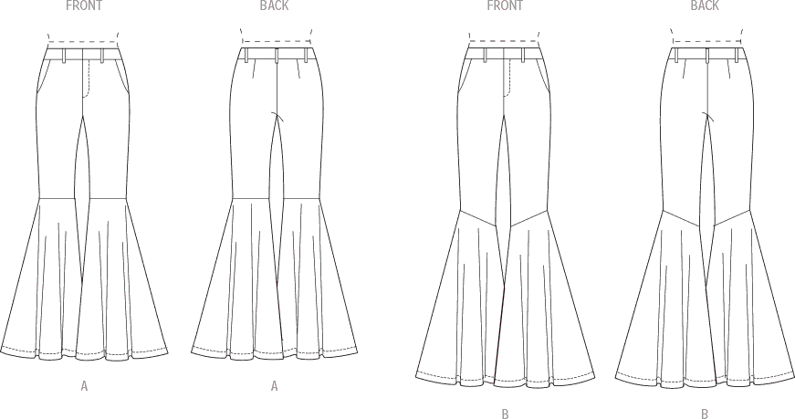 Vogue Pattern V1974 Misses Pants 1974 Line Art From Patternsandplains.com