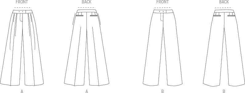 Vogue Pattern V1988 Misses Pants 1988 Line Art From Patternsandplains.com