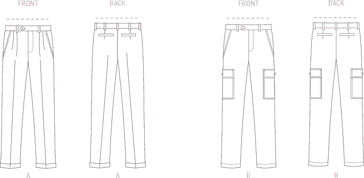 Vogue Pattern V1996 Mens Pants 1996 Line Art From Patternsandplains.com