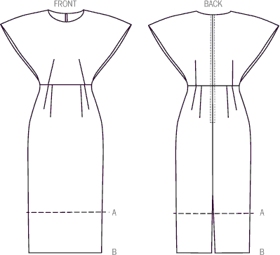 Vogue Pattern V9021 Misses Dress 9021 Line Art From Patternsandplains.com