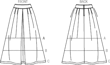 Vogue Pattern V9090 Misses Skirt 9090 Line Art From Patternsandplains.com