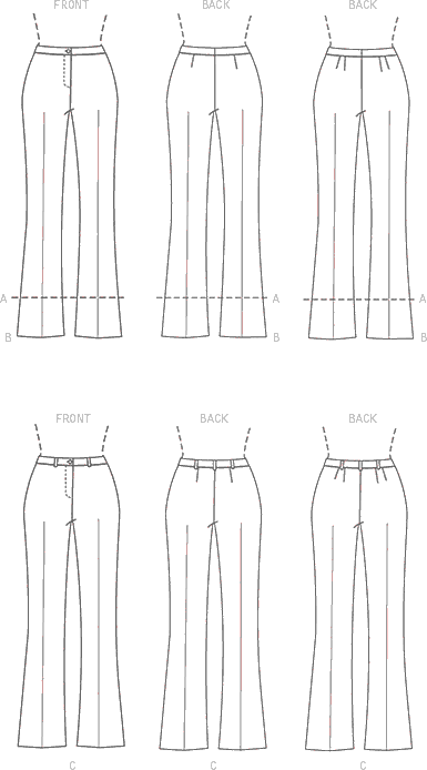 Vogue Pattern V9181 Misses' Custom-Fit Bootcut Pants 9181 - Patterns and  Plains