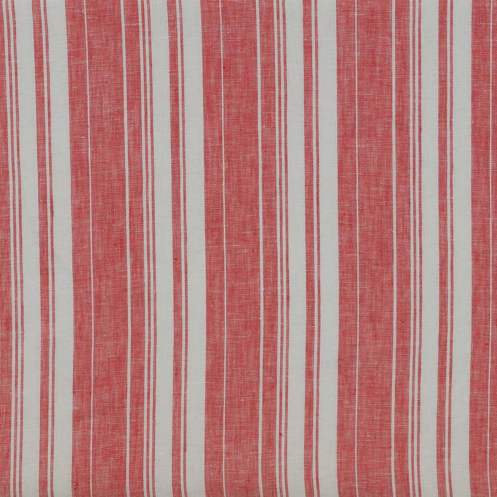 Antrim Vertical Stripe Fresh Strawberry Red White 100 Linen