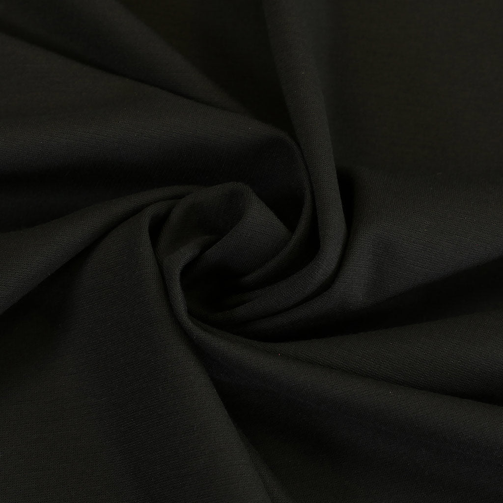 Milan - Black, Viscose Rich Ponte de Roma Fabric - Patterns and Plains