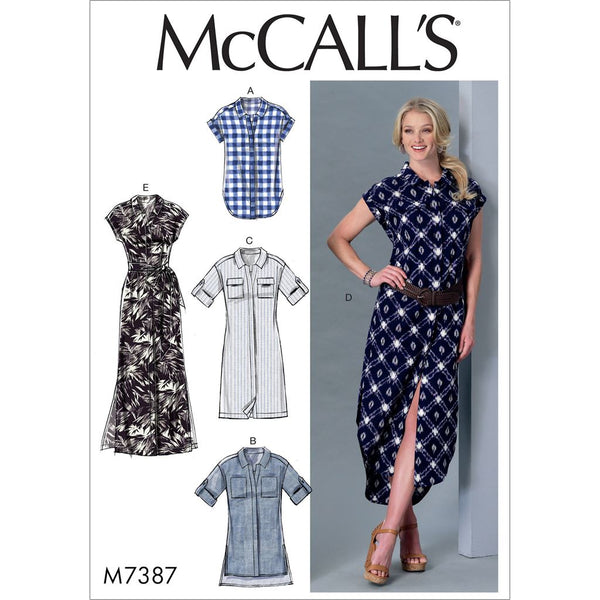 McCall's Pattern M7387 Misses' Button-Down Top, Tunic, Dresses and Belt ...