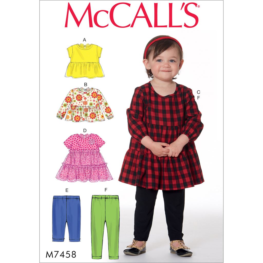 McCall's Pattern M7458 Toddlers' Gathered Tops, Dresses and ...
