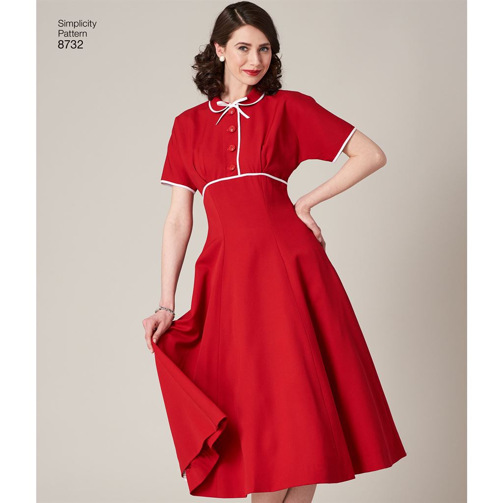 Simplicity Pattern 8732 Womens Vintage Dress Patterns And Plains