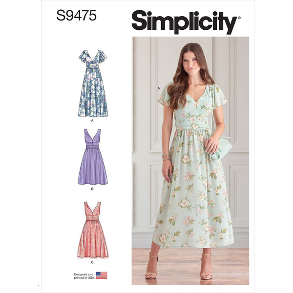 Simplicity Sewing Pattern S9475 Misses' Dresses 9475 - Patterns and Plains