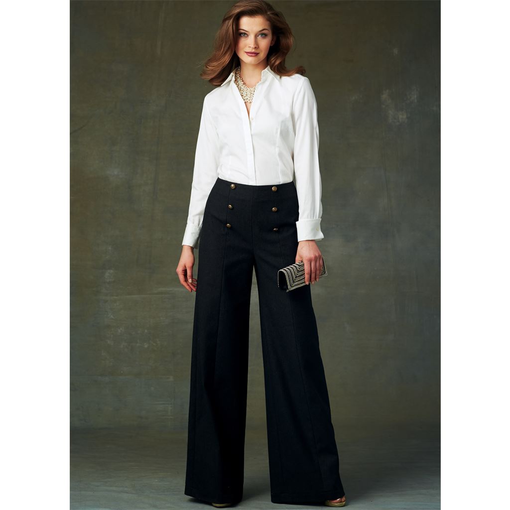 high waisted pants with buttons