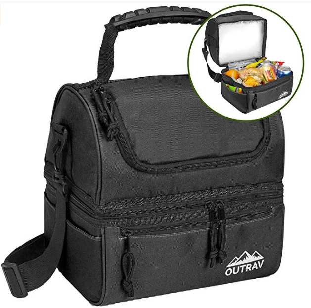 black insulated lunch box