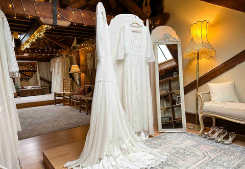 bohemian bridal showroom