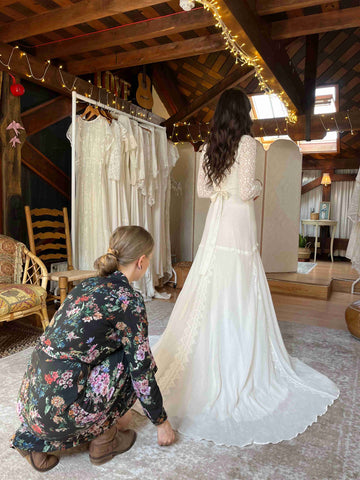 bridal consultant with a bride