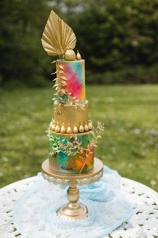 colourful vegan wedding cake