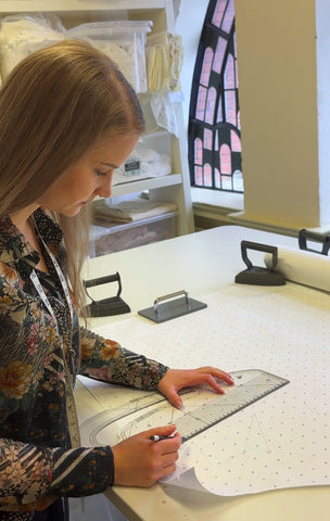 cutting patterns for a handmade wedding dress