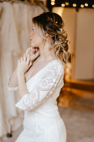 modern lace wedding dress