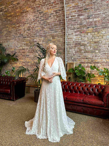 vegan lace wedding dress