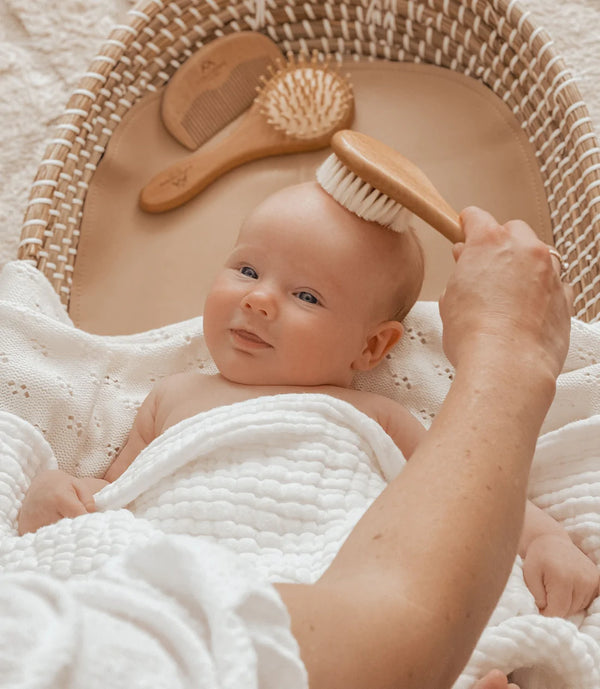 3 Little Crowns Wooden Baby Brush Set