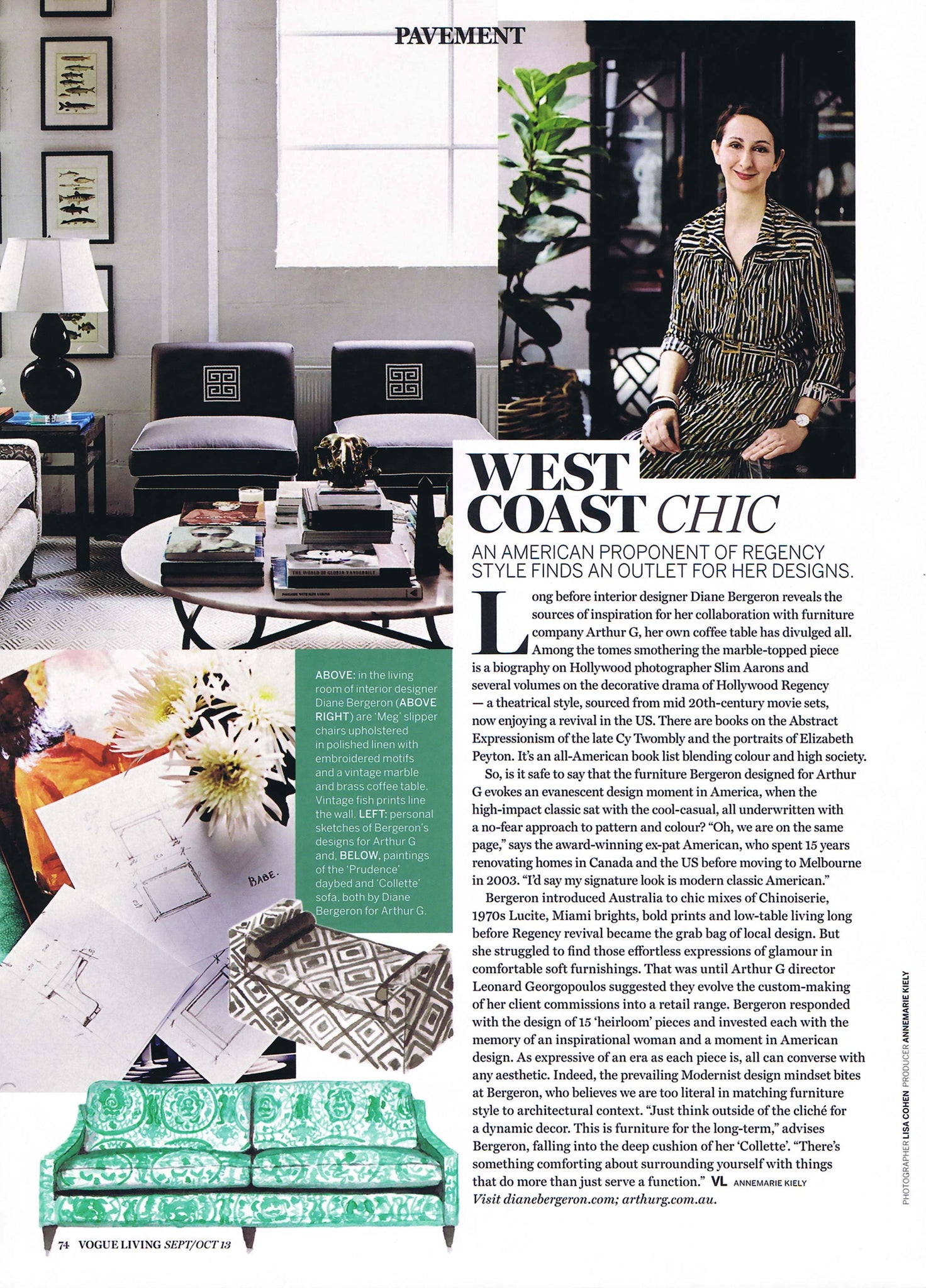 Vogue Living - Diane Bergeron for Arthur G