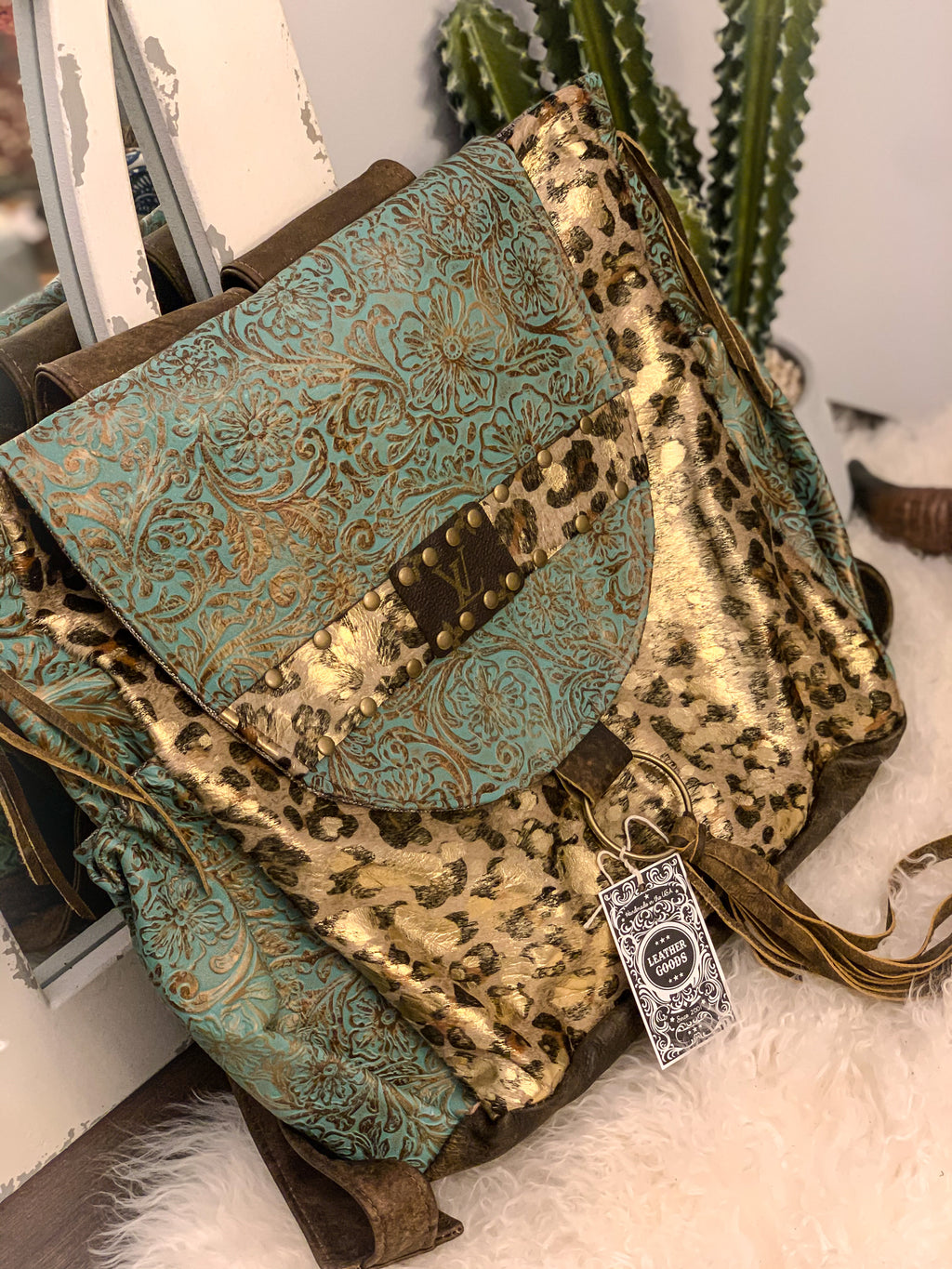 Keep It Gypsy Jordan Wristlet Distressed Leopard Cowhide