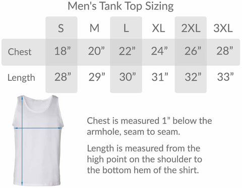 BlueRaven mens tank top size chart t-shirt graphic tees