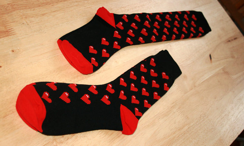 Pixel Heart Socks