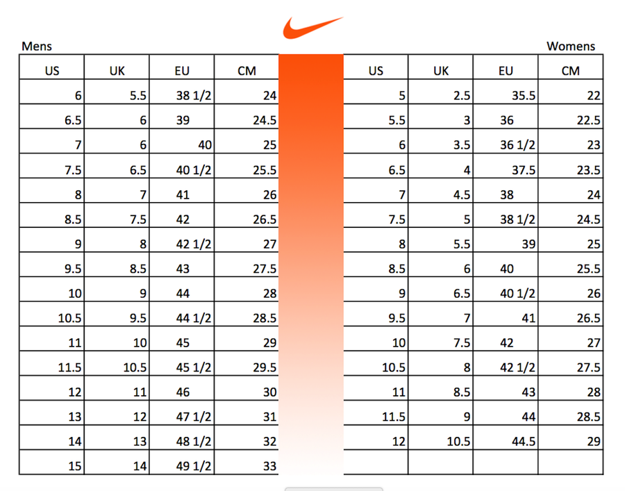 nike vs converse sizing 