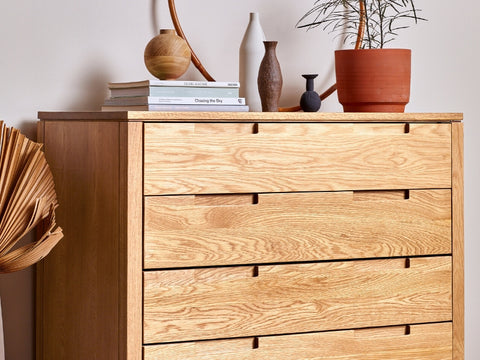 solid oak chest of drawers