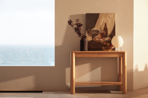 oak console table