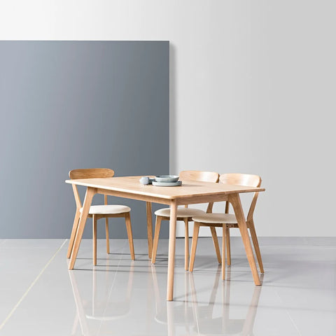 Magnus oak dining table and Astrid oak dining chairs