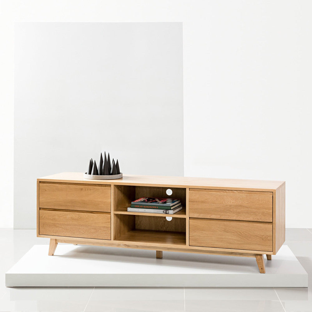 Bastian Entertainment Unit - Solid Oak - 180cm - IconByDesign product image