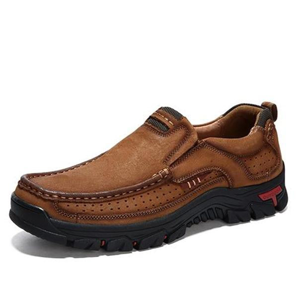 mens casual leather slip on shoes