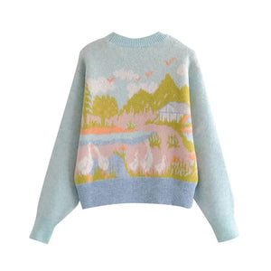 Mia Jacquard Knitted Sweater