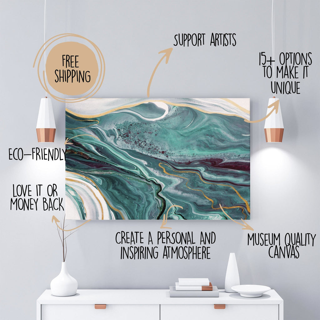 Ink painting print | Large | Liquid Marble Texture | By Motiv-Art