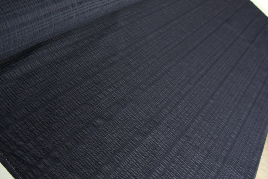 Rippling Navy Stretch Seersucker – Tessuti Fabrics - Online Fabric Store