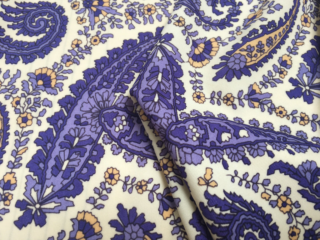 Purple Paisley Stretch - Swimwear Fabric - Sold Out - Tessuti Fabrics ...