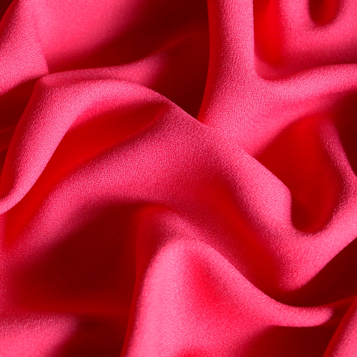 Hot Pink Solid Rayon Crepe Fabric