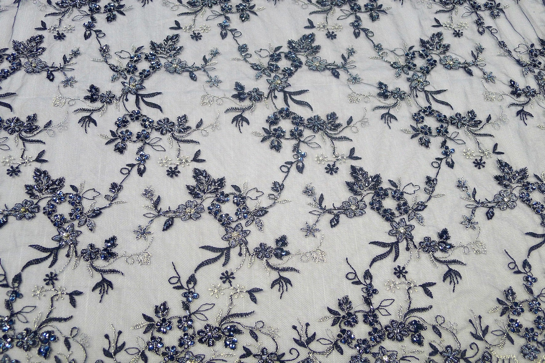 Navy Silver Embroidered Tulle – Tessuti Fabrics - Online Fabric Store