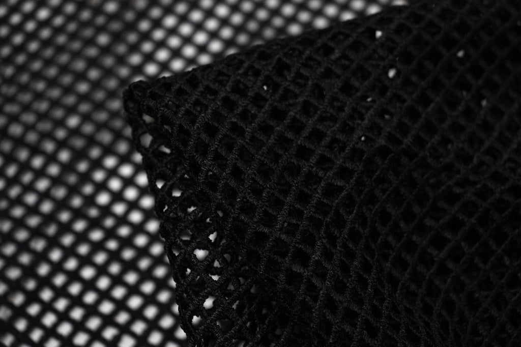 black cotton mesh fabric