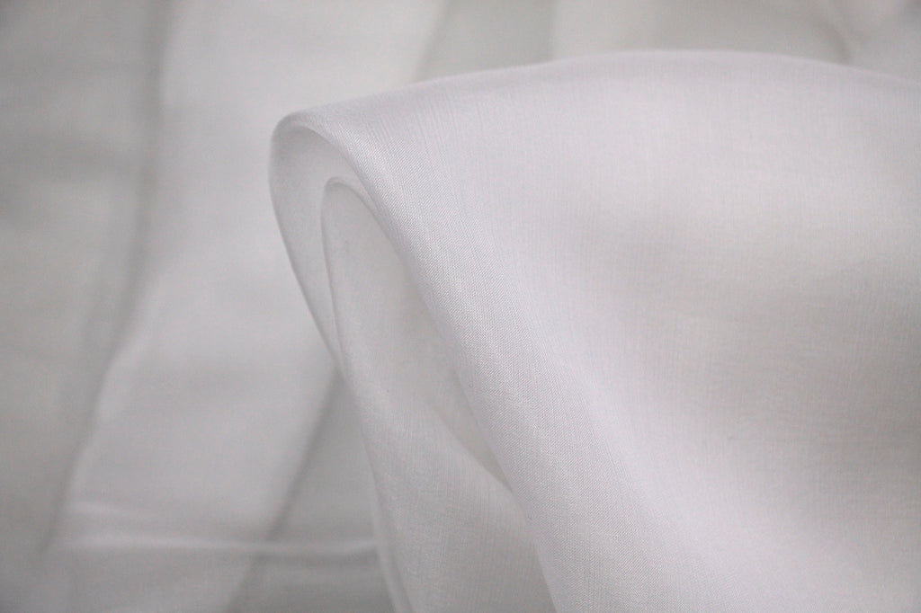 white silk chiffon fabric