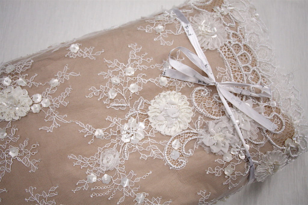 buy beaded lace fabric online