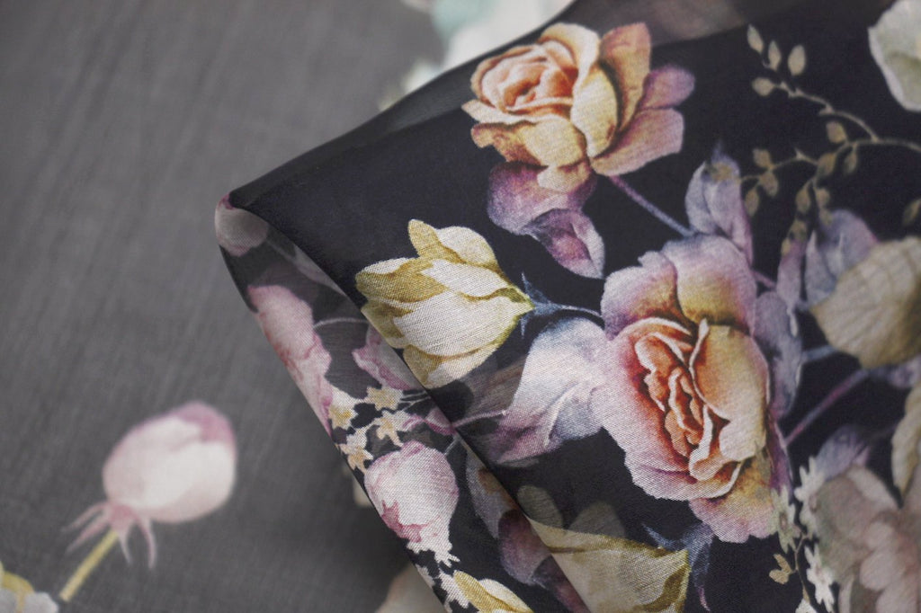 floral silk chiffon fabric