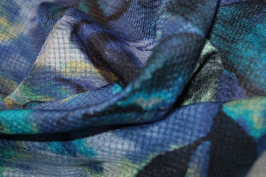 Blue Close Up - Georgette Silk - Tessuti Fabrics - Online Fabric Store ...