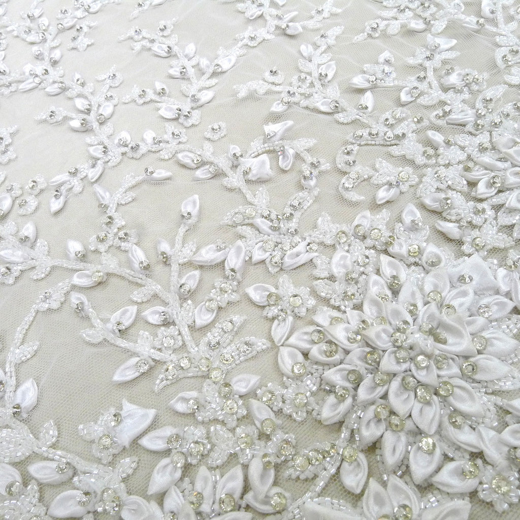 Embellished Tulle Ivory - Sold Out - Tessuti Fabrics - Online Fabric ...
