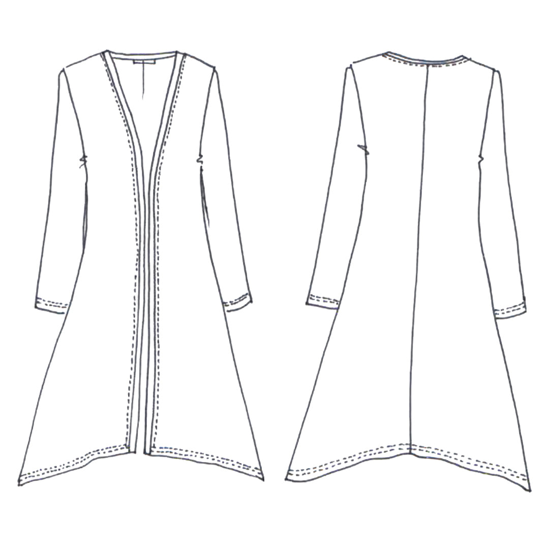 Megan Longline Cardigan Pattern – Tessuti Fabrics - Online Fabric Store