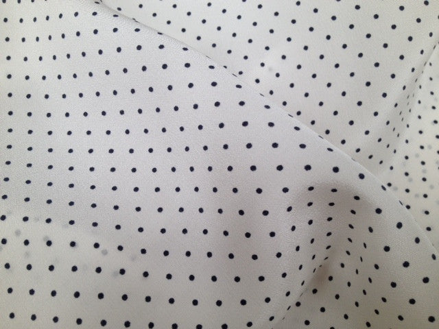 Navy Dotted White