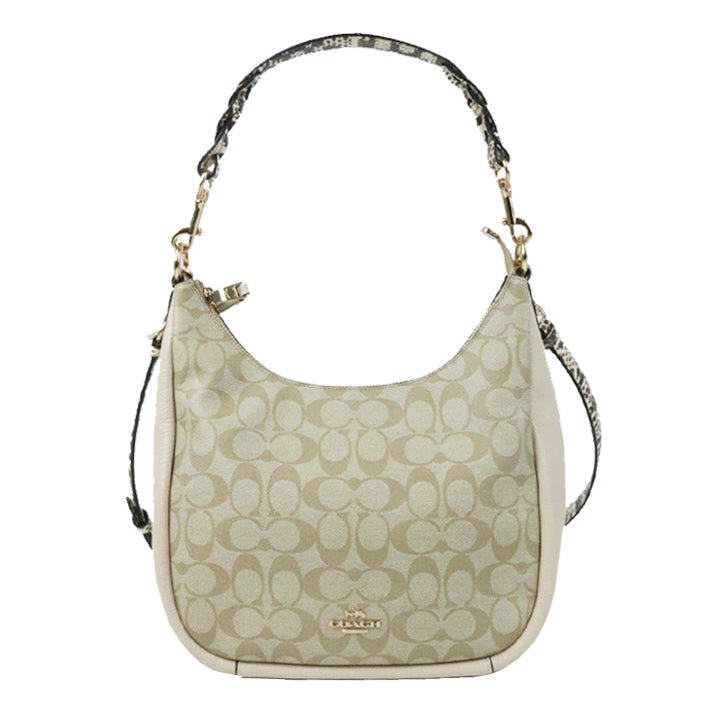 Coach Signature Jules Hobo C9191 Shoulder Bag In Light Khaki Ivory Mul –  Fashrevo