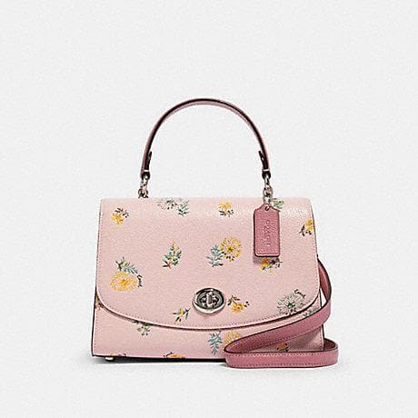 coach tilly top handle with dandelion floral print