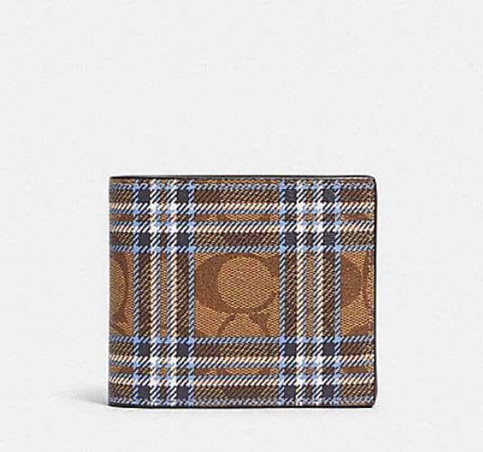 plaid coach wallet men