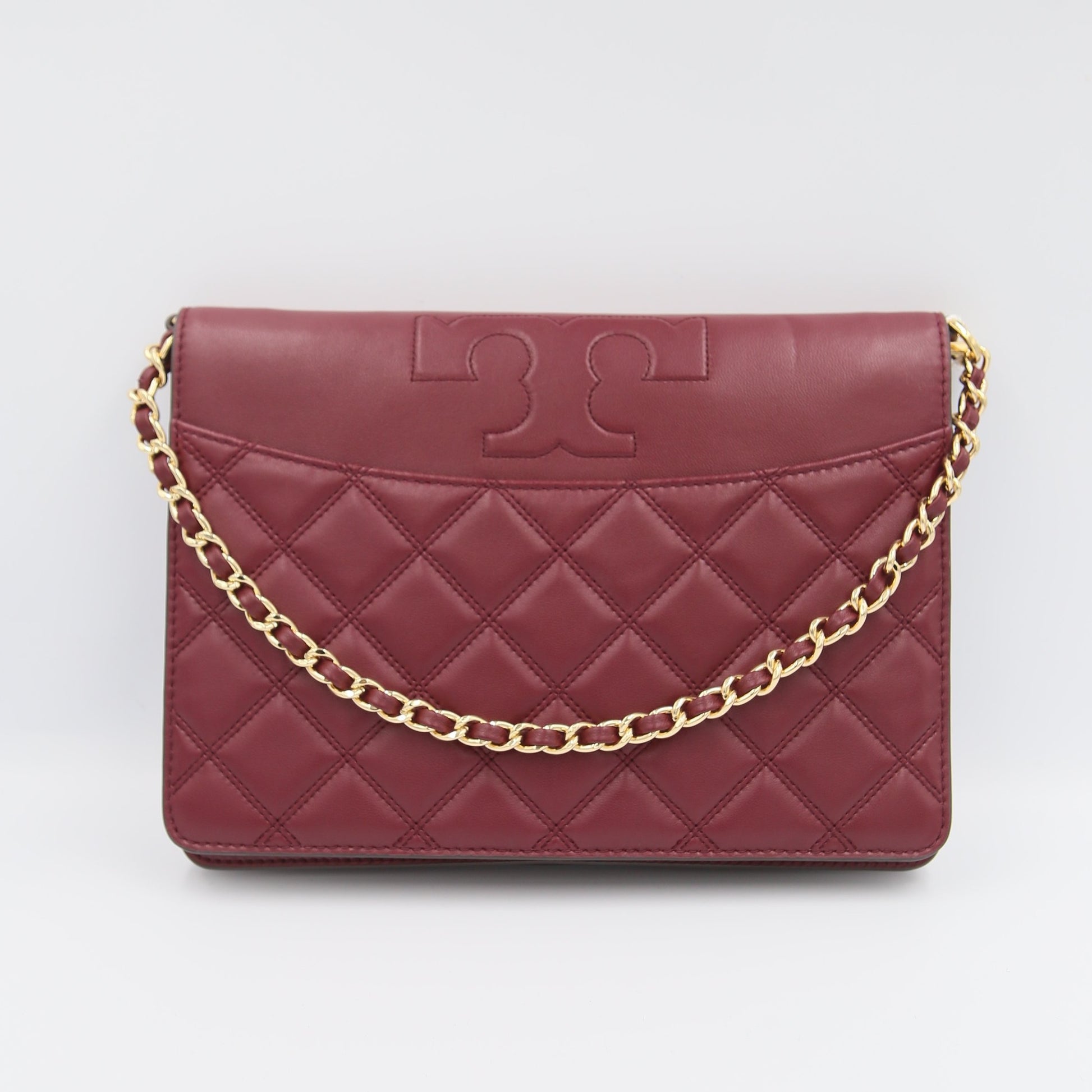 Tory Burch Savannah 615011119 Clutch Crossbody Bag In Imperial Garnet –  Fashrevo