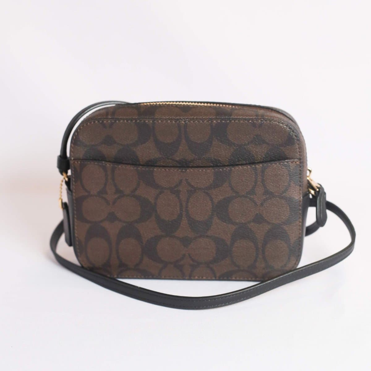 Coach Signature Mini Camera Crossbody Bag 91677 In Brown Black – Fashrevo